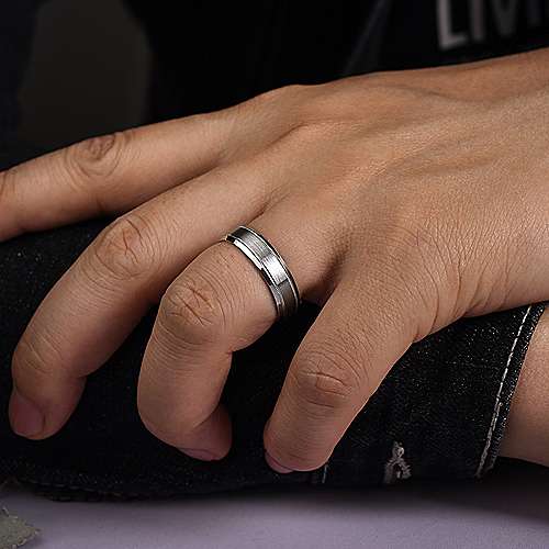 Men's Woven Milgrain Edge Wedding Ring