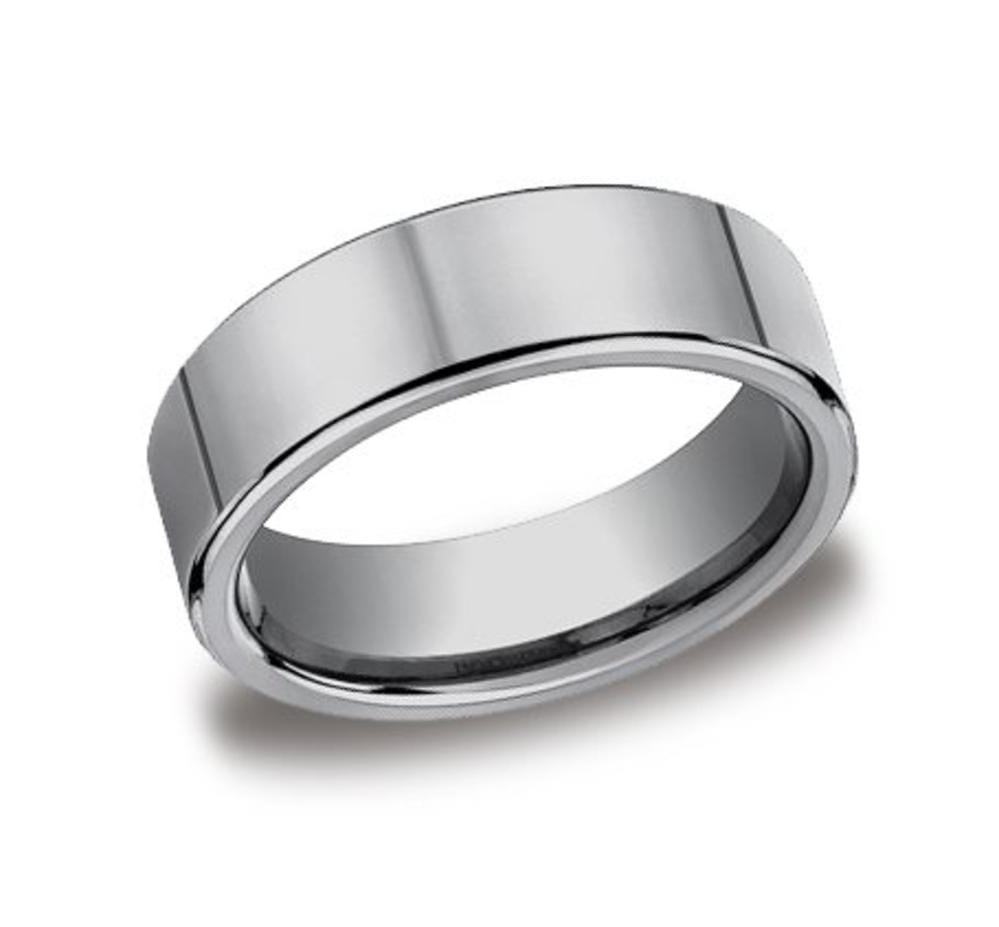 PROTECTOR Benchmark Raised Grooved Center Cobalt Chrome Wedding Band - 7mm